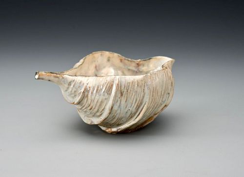 An “Ammonite” Kataguchi (Sake Pourer) by Hiramatsu Ryoma