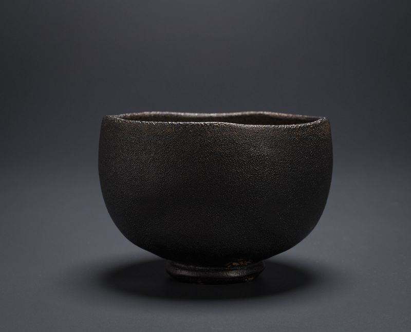 A Black Raku Tea Bowl by Samukawa Seiho