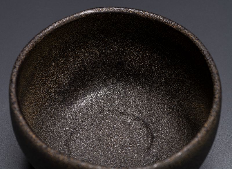 A Black Raku Tea Bowl by Samukawa Seiho