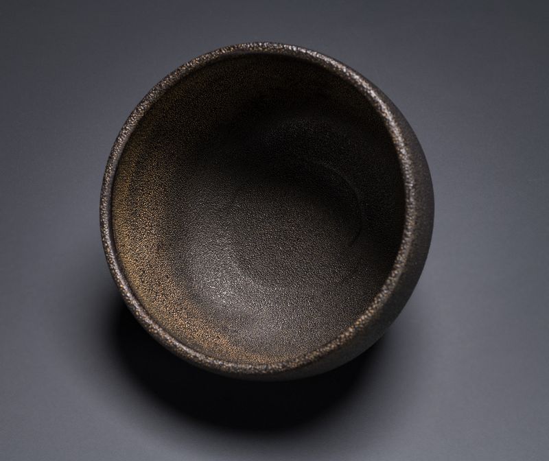 A Black Raku Tea Bowl by Samukawa Seiho