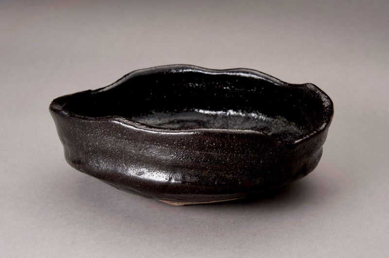 An Edo Period Black Oribe Tea Bowl
