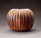 A Ridged Bizen Vase by Isezaki Koichiro