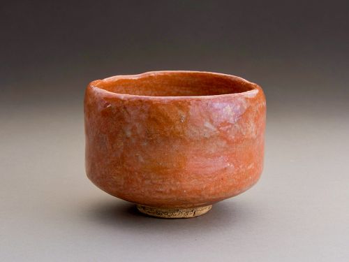 A Red Raku Tea Bowl by Ryônyû  IX (1756 - 1834)