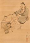 Chinese Scholar Lù Yǔ (733-804) painted by Maruyama Ōkyo (1733-1795)