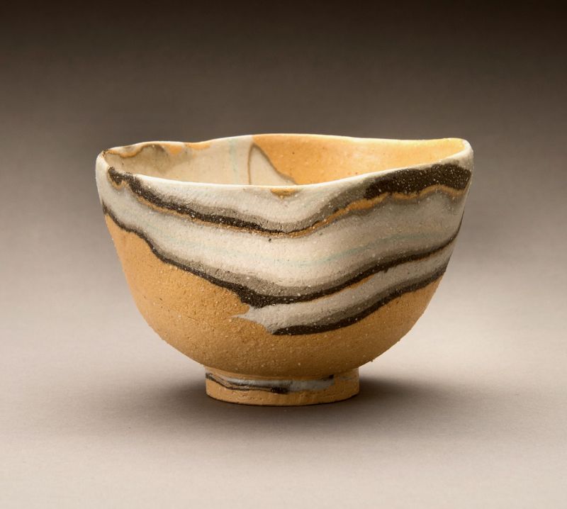 A Nerikomi Tea Bowl by Wakasugi Naomi
