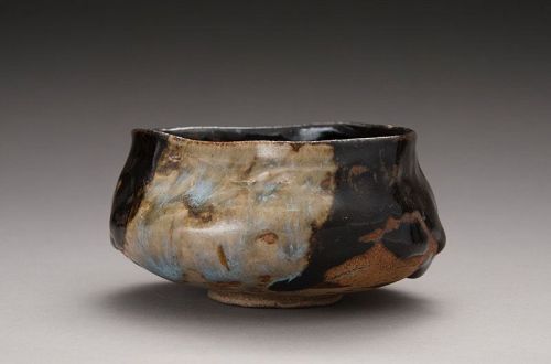 An Antique Oribe Style Tea Bowl