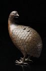 A Finely Crafted Bronze Quail Incense Burner from Edo (Temple Relic)