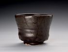 A Black Tenmoku Glazed Tea Bowl by Ryoichi Tamura