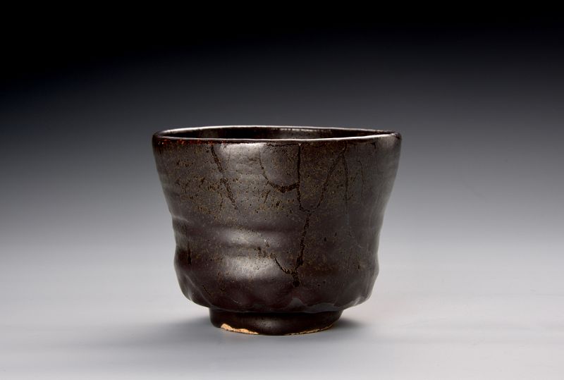 A Black Tenmoku Glazed Tea Bowl by Ryoichi Tamura