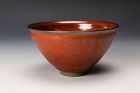 A Red Tenmoku Tea Bowl by Master Potter Kimura Moriyasu