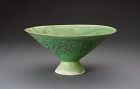 A Distinctive Green Flower Basin by Shibata Ichizaemon