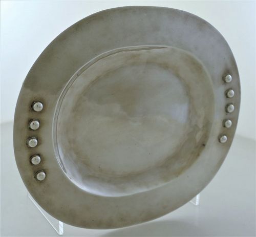 William Spratling Sterling Silver Handwrought Serving Tray Applied Dot
