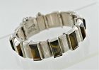 Antonio Pineda .970 Silver & Tiger Eye Geometric Link Bracelet