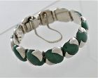 Antonio Pineda .970 Silver Jade Cabochons Modernist Bracelet