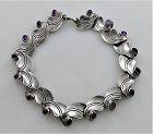 Antonio Pineda .970 Silver Amethyst Modernist Necklace 1963