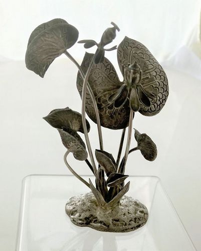 Janna Thomas Sterling Silver Flower Sculpture Tiffany Designer 1965