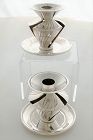 William Spratling Sterling Silver Tapered Swirl Design Candlesticks 19