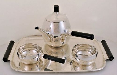 Tango Aceves Taxco Sterling Silver Modern Tea Coffee Set 1960 73 oz.