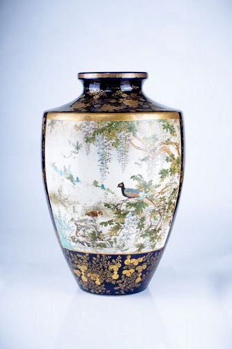 A Japanese Satsuma baluster vase