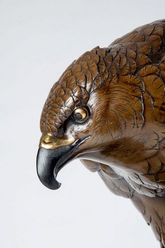 Kōmin 高民 - A Japanese bronze falcon