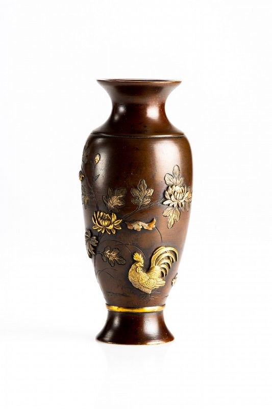 A Japanese bronze vase