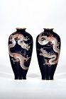 A Japanese pair of cloisonne vases