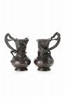 A pair of bronze vases with Ryu dragon