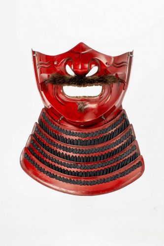 A Japanese samurai menpo mask