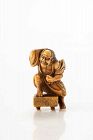 An ivory netsuke depicting the samurai warrior Sato Tadanobu