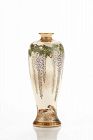 A Satsuma vase decorated with leaf motif and glitter, signed Kinkozan