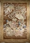 A Japanese tapestry embroidered with polychrome silk threads