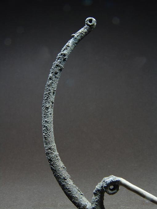 Etruscan silver torque and fibula, ca. 6th-4th Century