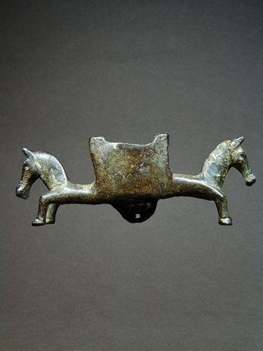 Western Greek Bronze Handle with Horse Protomes, 6th Century BC