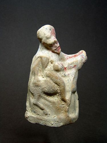 Boeotian Terracotta with Actor on Mule, 4th Century BC