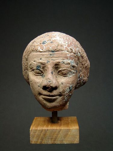 Egyptian Terracotta Head, Late Period, 664-332 BC