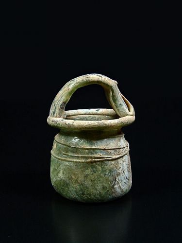 Roman Glass Vase with Basket Handle, 3rd-4th Century AD