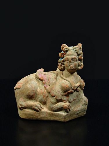 Western Greek Female Sphinx Vessel, 2nd to 1st century BC