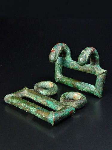 Etruscan Bronze Buckle with Winged Phalli, 700-650 BC