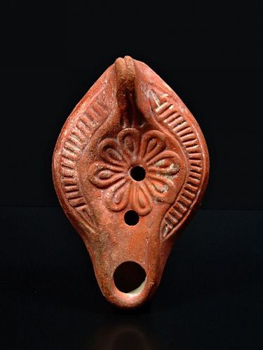 Roman North African Lamp with Central Rosette, 375-500 AD