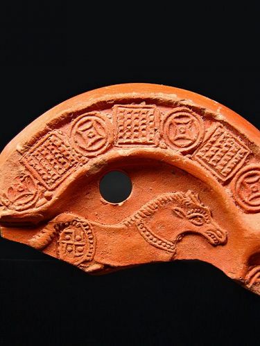 Roman African Lamp Fragment with Horse, 300-400 AD