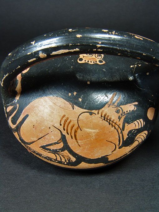 Attic Askos with Dog and Panther, ex Elsa Bloch-Diener, 425-400 BC