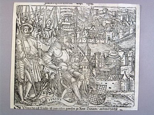 Sebastian Münster, Woodcut with Caesar at Rome, Edition of 1588