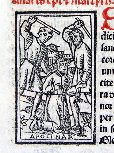 Woodcut Martyrdom of Apollinaris of Ravenna, early 16th Century AD