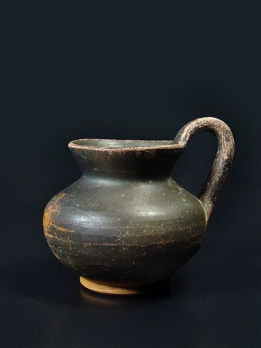 Greek Apulian Black-Glazed Jug, 400-350 BC