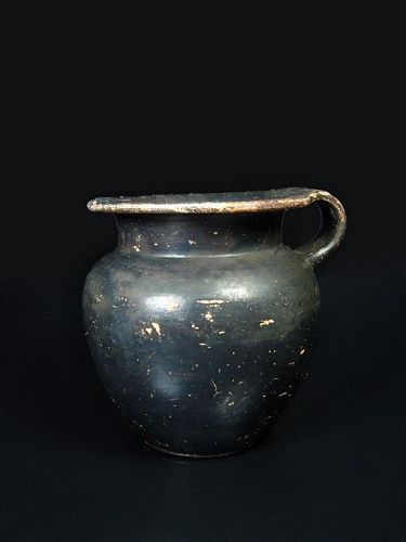 Greek Apulian Black-Glazed Jug, 375-350 BC