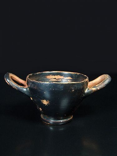 Greek Attic Black-glazed Skyphos, 450-425 BC