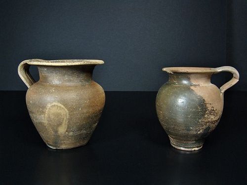 Greek Apulian Black-Glazed Jugs, 350-300 BC