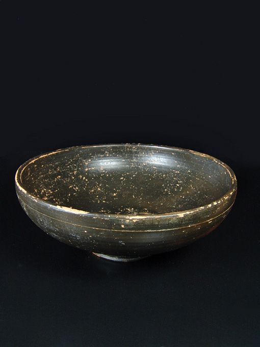 Greek Campanian Black-Glazed Bowl, Lotus Flowers, 3rd Century BC