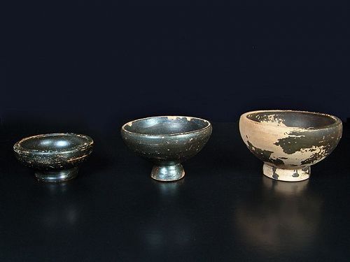 Greek Campanian Black Glazed Dishes, late 4th century BC