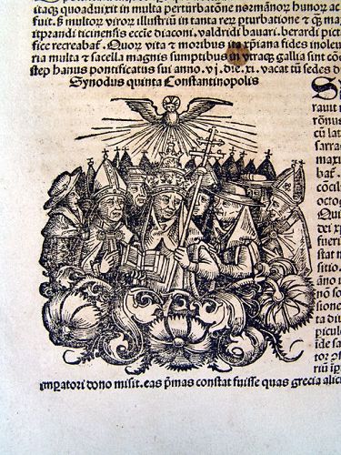 Nuremberg Chronicle, Fifth Council of Constantinople, 1493 AD